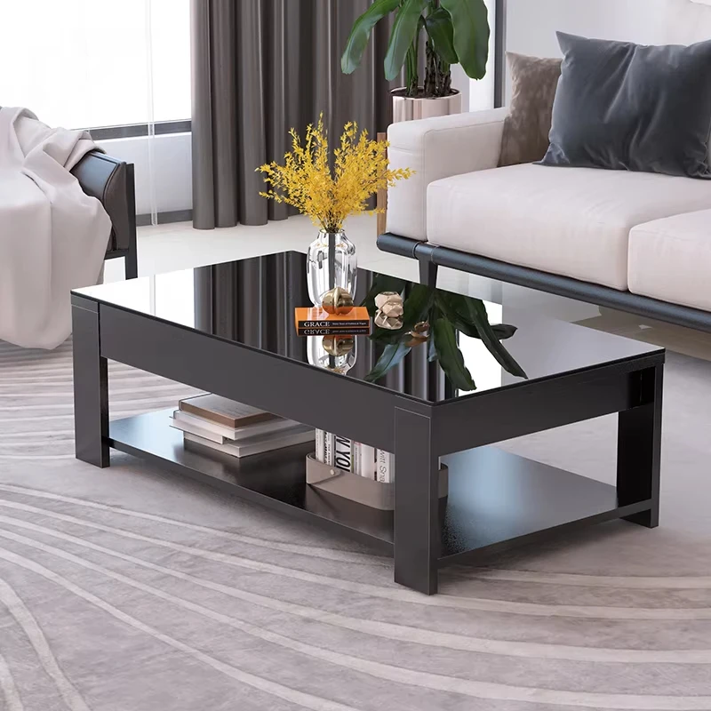 Nordic coffee table, simple modern tempered glass living room, easy to create office living room