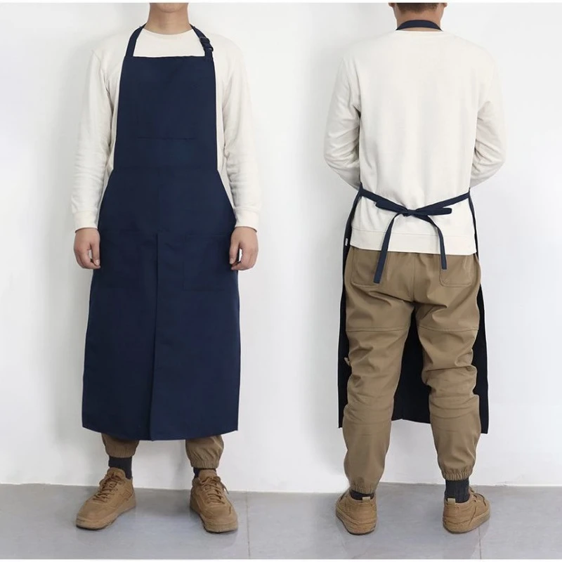 1PCS Long Split Canvas Split Leg Apron Loose Breathable Apron Florist Baking Uniform Barber Pet Grooming Anti-dirty Apron