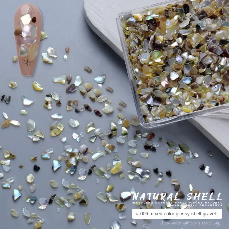 1 Box Shell Nail Art Deco Irregular Shell 3D Gem Glitter Piece Decal DIY nail decoration deco ongles nail charms