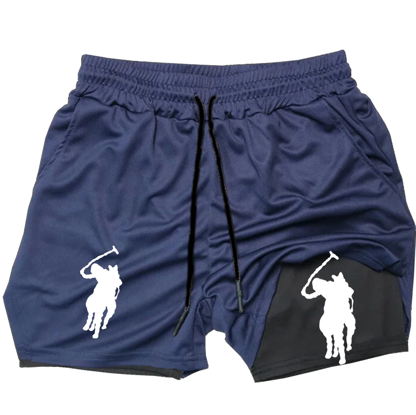 

Mens Mesh Gym Shorts 2-in-1 Design with Inner Pocket for Smartphone & Rear Towel Loop for Fitness