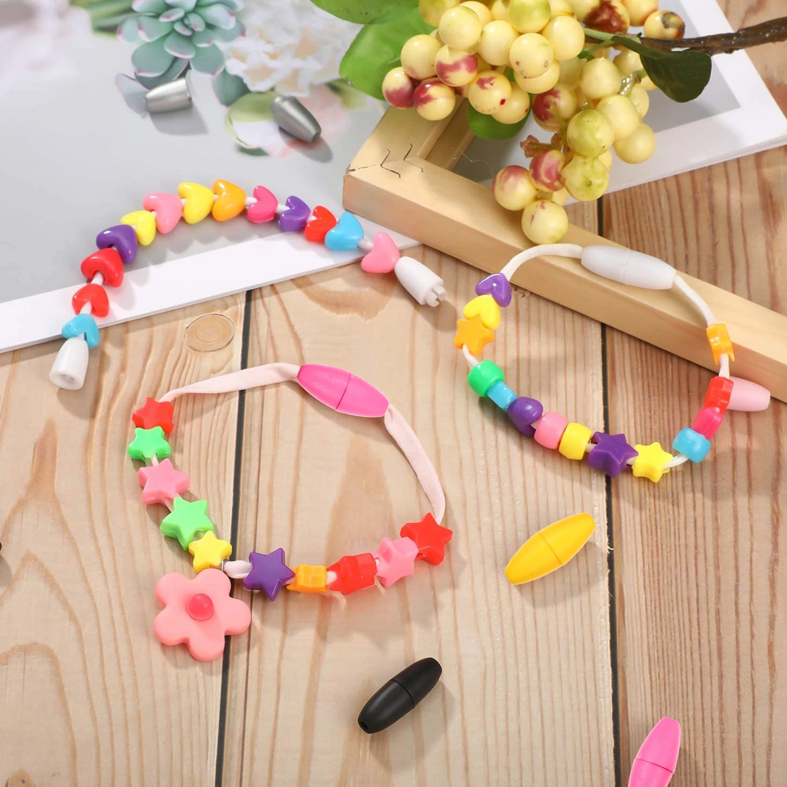 

50pcs Plastic Buckle Connectors Breakaway Barrel Clasps Safety Jewelry Accessories Beads Lanyard Keychains Bracelet Strap