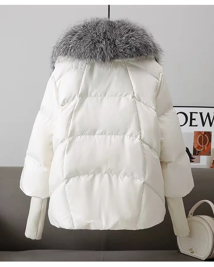 Chaqueta de plumón de piel auténtica para mujer, abrigo cálido, versión coreana, invierno, 2023