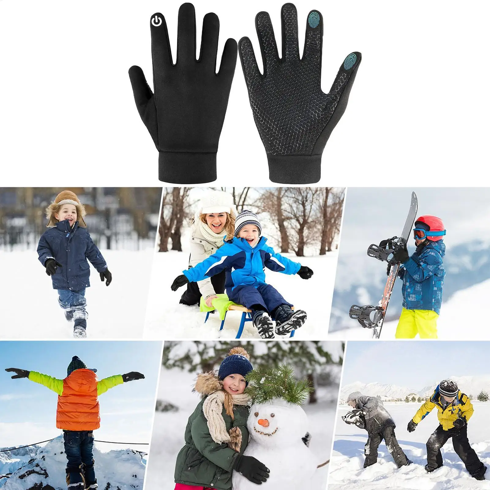 

Winter Gloves Waterproof Thermal Touch Screen Thermal Windproof Warm Gloves Cold Weather Running Sports Hiking Ski Gloves
