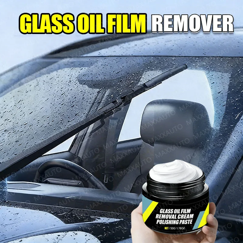 Pâte de nettoyage pour vitres de voiture, élimination du film gras, hydrofuge, anti-pluie pour pare-brise et rétroviseurs, kit de revêtement hydrophobe