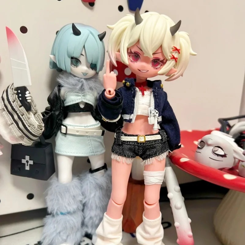 Neue Cooze 1/8 Bjd Teufel Hörner Blind Box Bewegliche Puppe Ornament Exquisite Spielzeug Gemeinsame Mobilität Kreative Desktop Sammlung Spielzeug