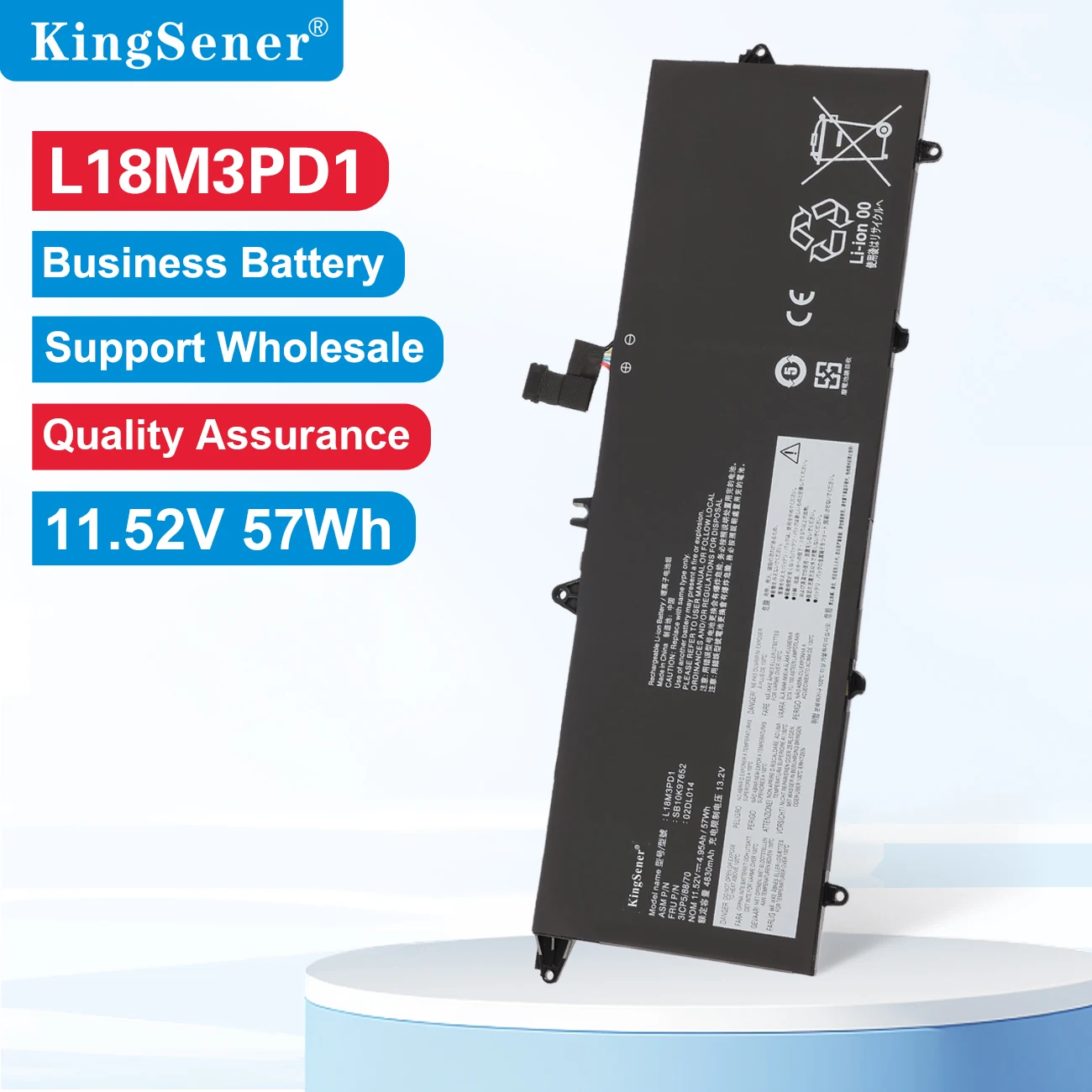 KingSener L18M3PD1 L18C3PD2 Battery For Lenovo ThinkPad T14S T490S T495S Series L18C3PD1 L18L3PD1 L18M3PD2 02DL013 02DL01 57WH