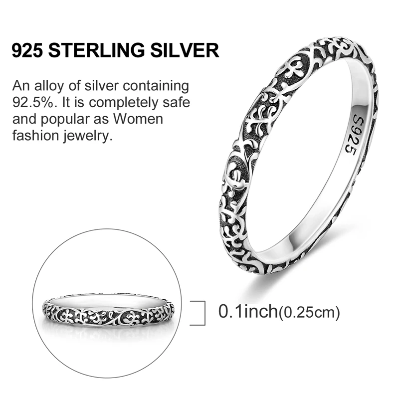 Original 925er Sterlingsilber Vintage-Blumenring für Damen und Mädchen, Schmuck, Geburtstag, Jahrestag, Geschenke – Detail 5