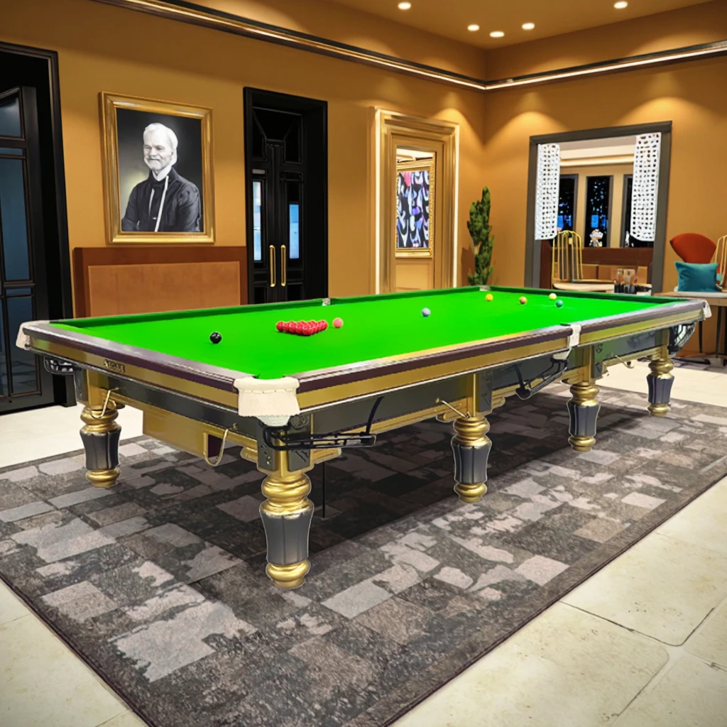 Customized 10ft 12ft High Quality Solid Wood Pool Table Luxury Snooker Billiard Cue Slate Cushion Entertainment Accessory