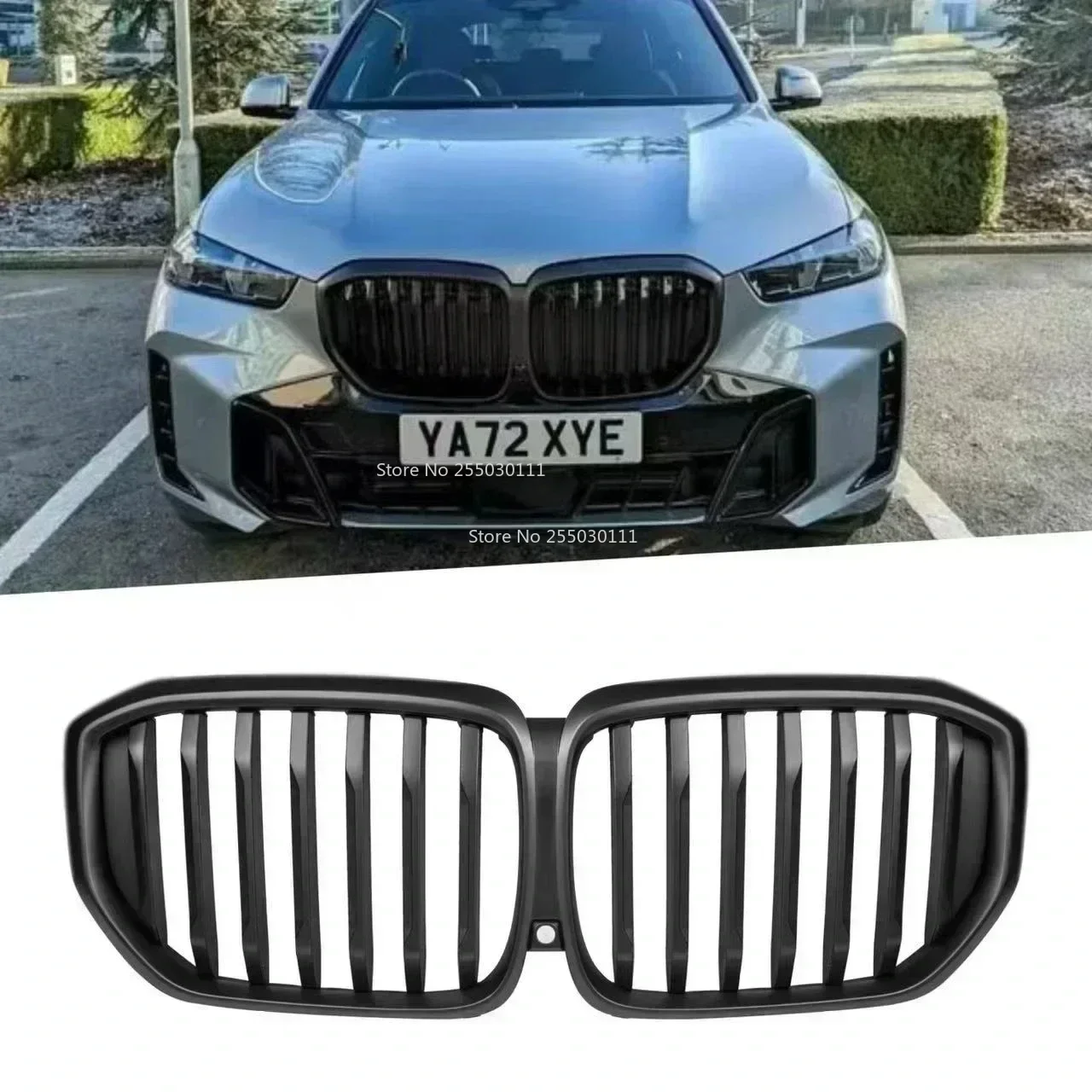 

Car Accessories Front Kidney Bumper Grill Facelift for BMW G05 LCI X5 2023 2024 2025 Gloss Black Grille with Camera Hole