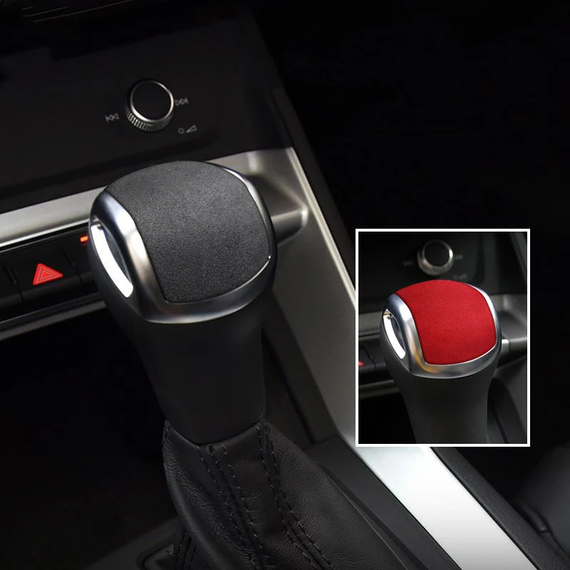 

Suede Gear Shift Knob Head ABS Cover Sticker For Audi Q3 2019 Interior Trim Decoration Car Accessories