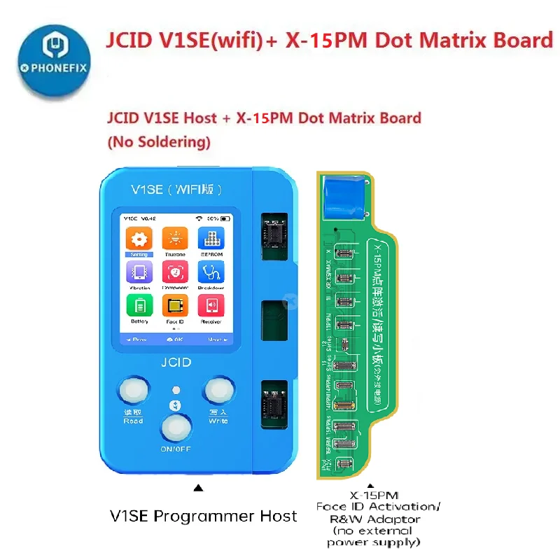 JC No Need Soldering Dot Projector Face ID Repair Flex Cables JCID Face ID Activation Read & Write Adapter for iPhone X-15ProMax