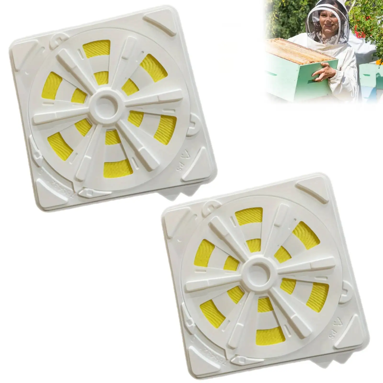 2 pcs Plastic Formic Acid Evaporation Plate Square Large Formic Acid Dispenser for Beehive Beekeeping Tool