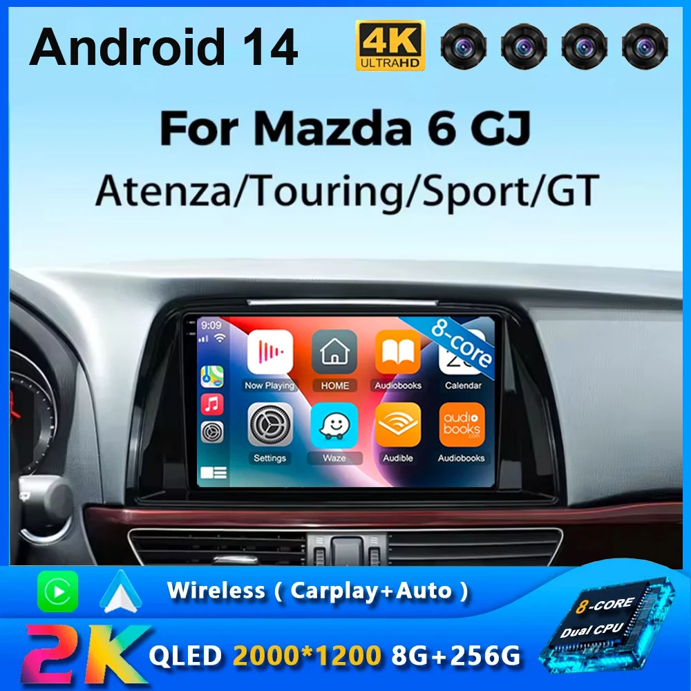

Android 14 For Mazda 6 GJ Atenza 2012 2013 2014 2015 2016 2017 Carplay Auto Car Multimedia All-in-one Car Radio Video Player GPS