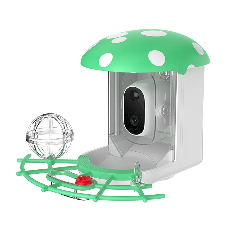 Wireless Outdoor Tracking Smart Bird Feeder, Camera, Solar Powered, Color Night Vision, Halloween Decor, Battery Operated