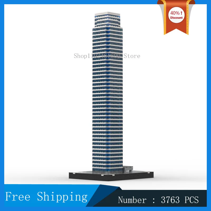 MOC مدينة شارع عرض بنة البلاز 1/650th مقياس نموذج بنة ناطحة سحاب الحديثة برج جمع لعبة الهدايا #3