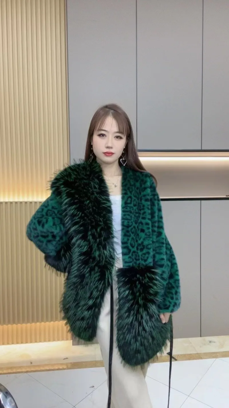 Winter New Fashion Faux Fur Jacket Comfortable Warmth Versatile Thin Women's Medium and Long European Mink Coat Jaqueta Feminina