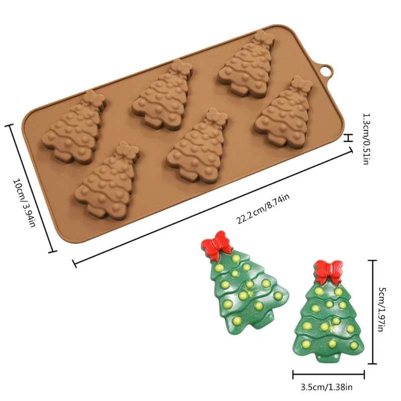 クリスマステーマのチョコレート型 高温耐性シリコン型 ケーキ クッキー ベーキングアクセサリー 5個セット