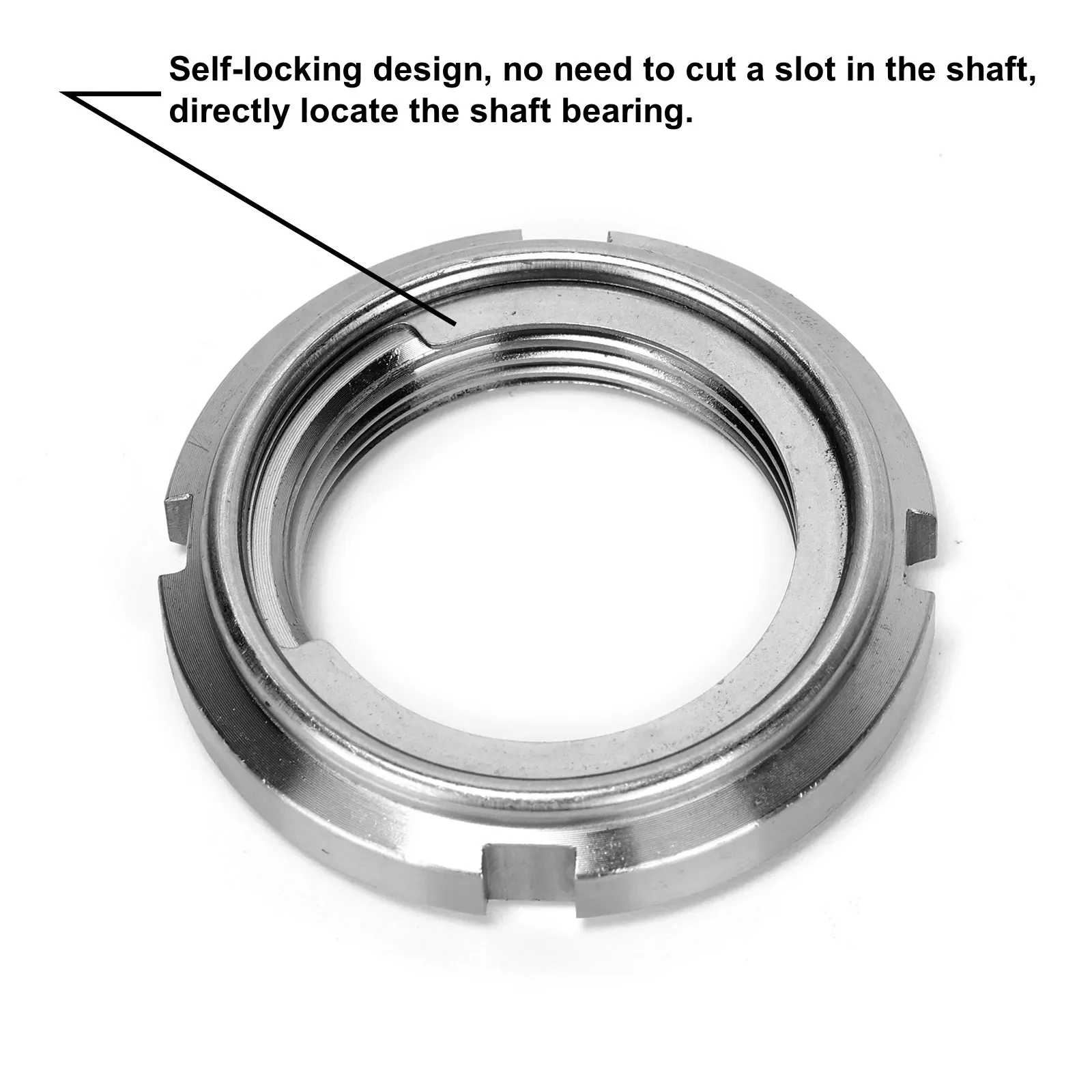 Self Locking Carbon Steel Locknut M30 x 1.5mm Thread for Tightening The bearing On The Locating Shaft, With Any Fine Adjustment