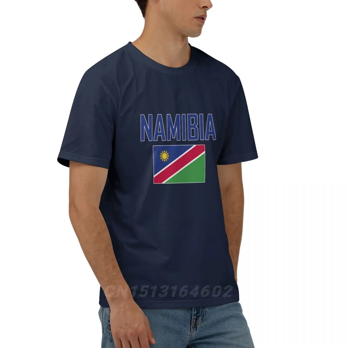 100% Cotton NAMIBIA Flag With Letter Design Short Sleeve T shirts Men Women Unisex Clothing T-Shirt Tops Tees 5XL