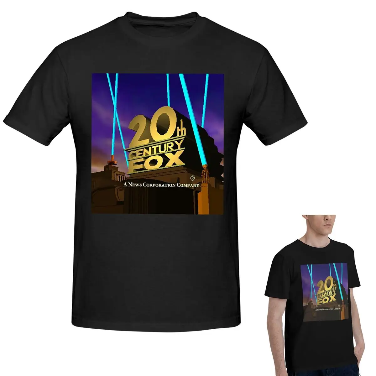 

100% Cotton 20th Century Fox T-Shirt Men's Classic Oversized T Shirt Men Crew Neck Summer Shirts Tops S-6XL