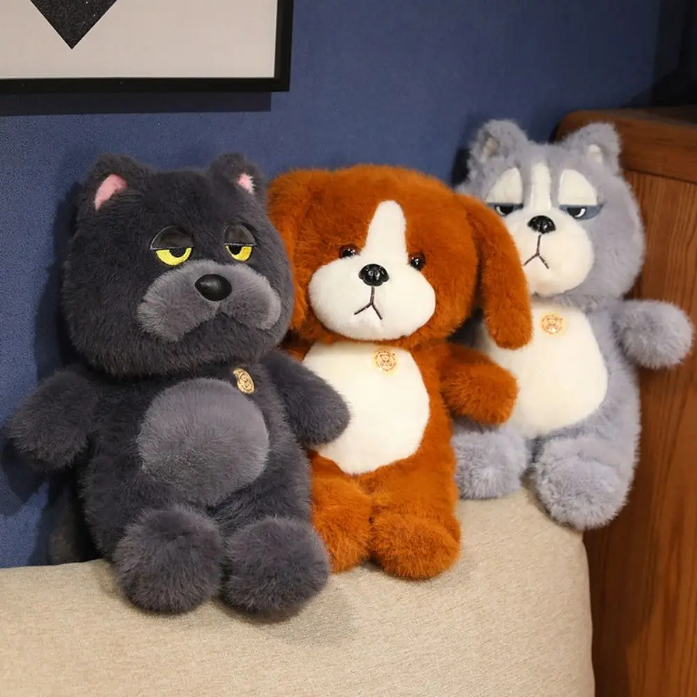 

Плюшевый гонокол, большой живот, сидящая собака, синий кот, ленивый серый волк, 35 см, пушистая милая подушка для сна с животными, украшение комнаты