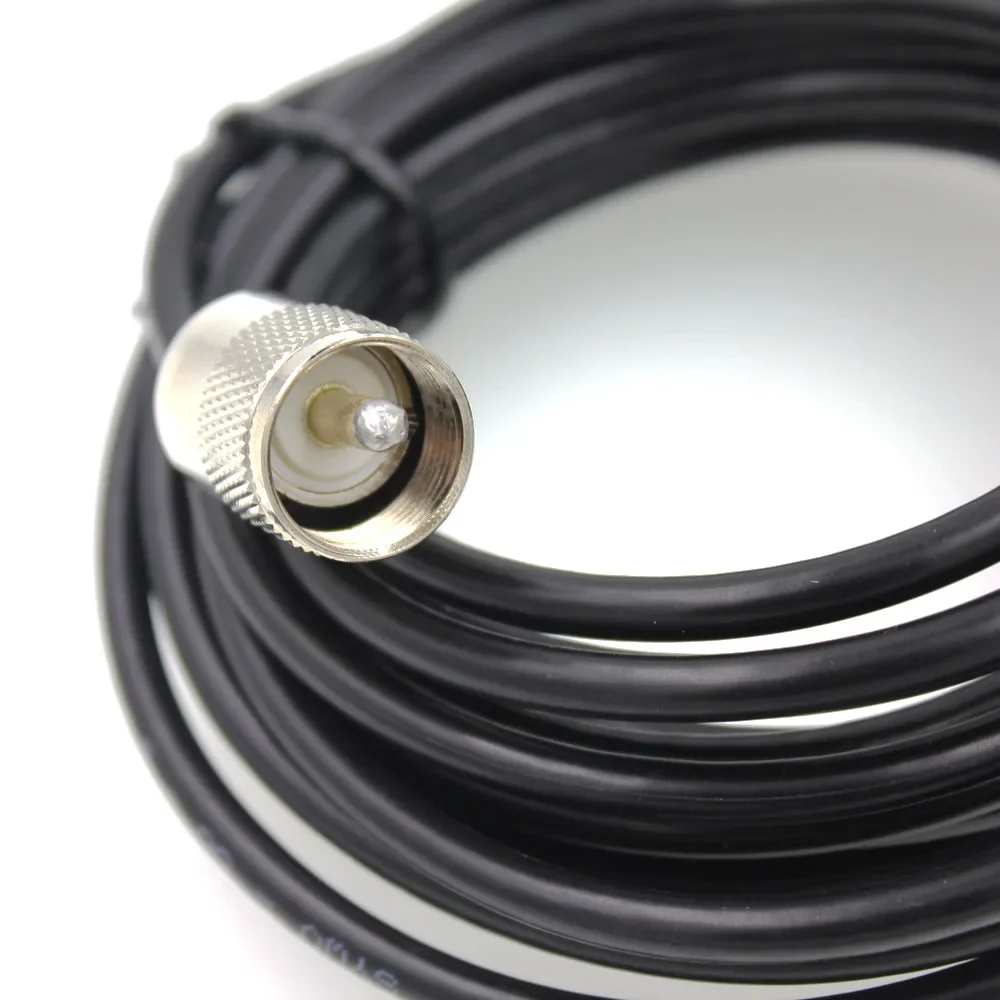 Low Loss Mobile Car Radio Cable 16FT Coaxial Extend Cable for Car Walkie Talkie KT8900 BJ-318 Car Radio Antenna Cable