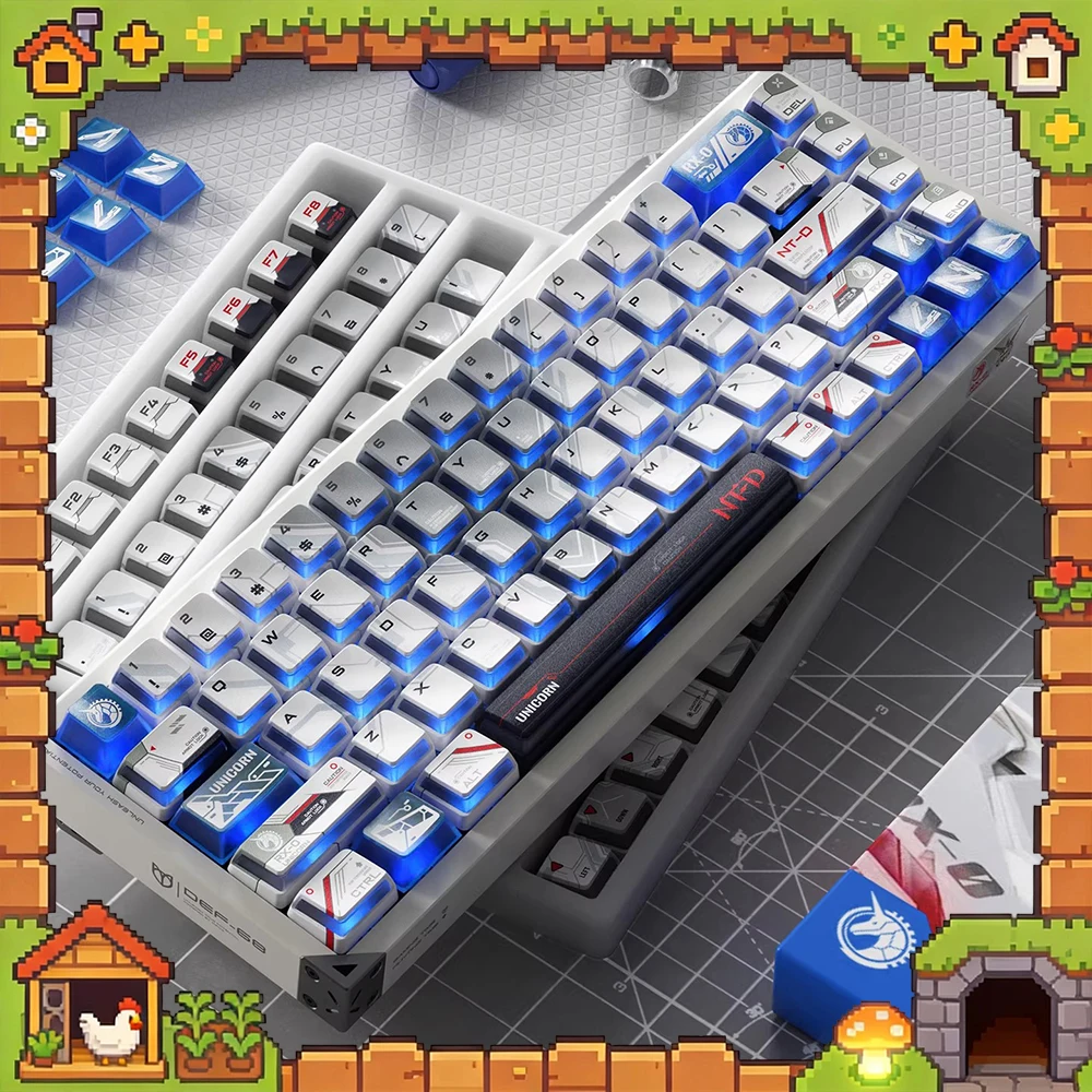 PIIFOX DZS-HDL PC Keycaps Fog Permeable Keycap PBT All-over Sublimation Keyboard Keycaps Customized PC Accessories Gifts
