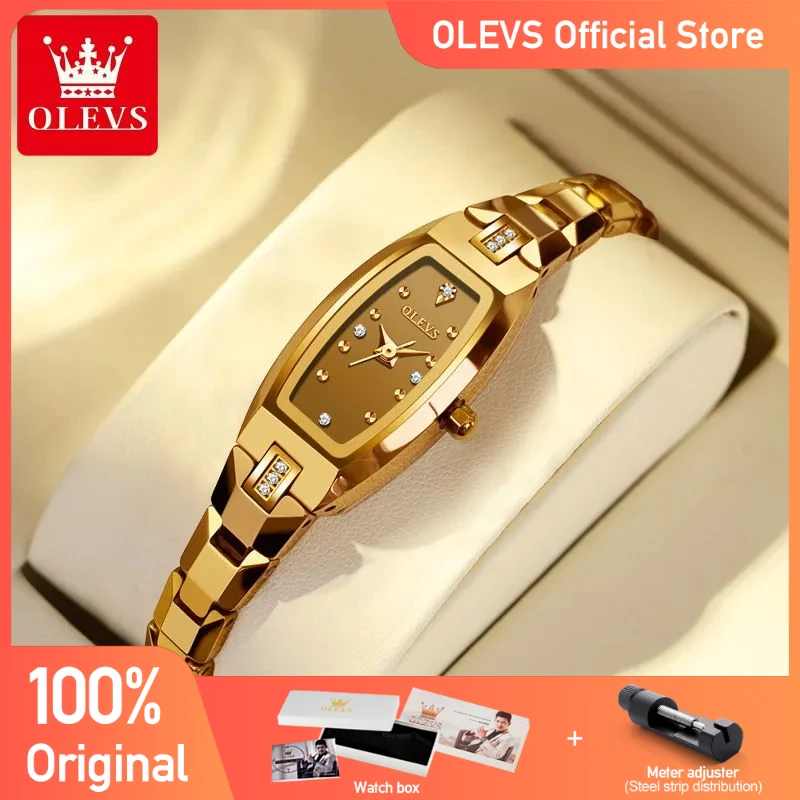 OLEVS Women\'s Watches Waterproof Lmported Movement Elegant Pink Stainless Steel Strap Ladies Quartz Bracelet Watch Set