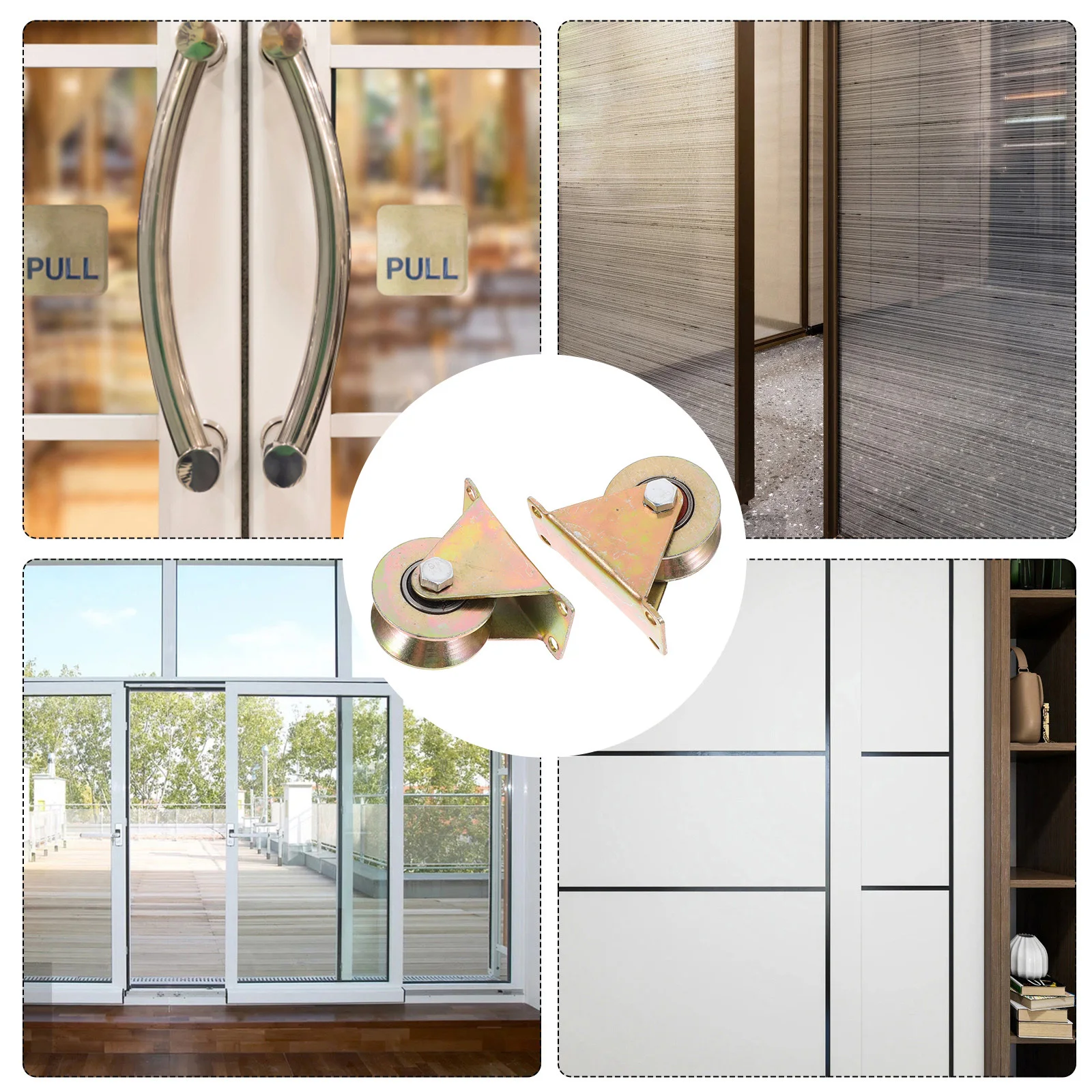 

2Pcs Cable Pulley Wheel Stable Ceiling Mount Wire Rope Pulley Sliding Door Heavy Duty Towing Block Pulleys for Rope