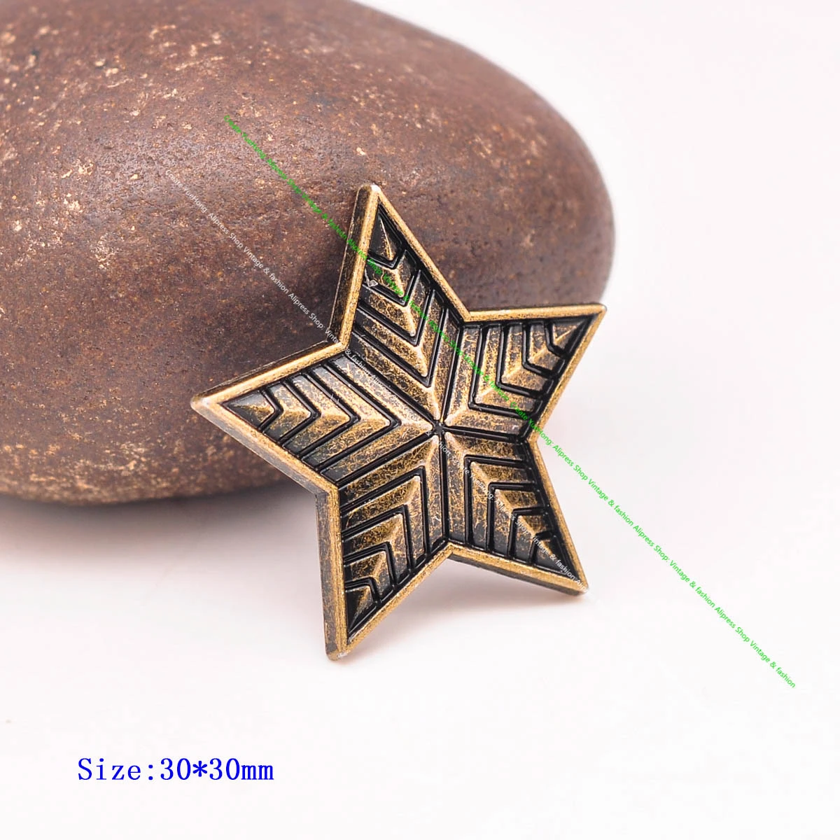 10pc 30mm Western Streifen graviert antiken Messing Lucky Star Concho Screw back für Leder Handwerk Gürtel Hardware Handtasche Dekor – Detail 2
