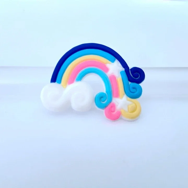 30Pcs/lots Cute Rainbow Unicorn Ice Cream Rubber Flatback Supplies DIY Hair Bows Center Jewelry Making Phone Shell Accessories