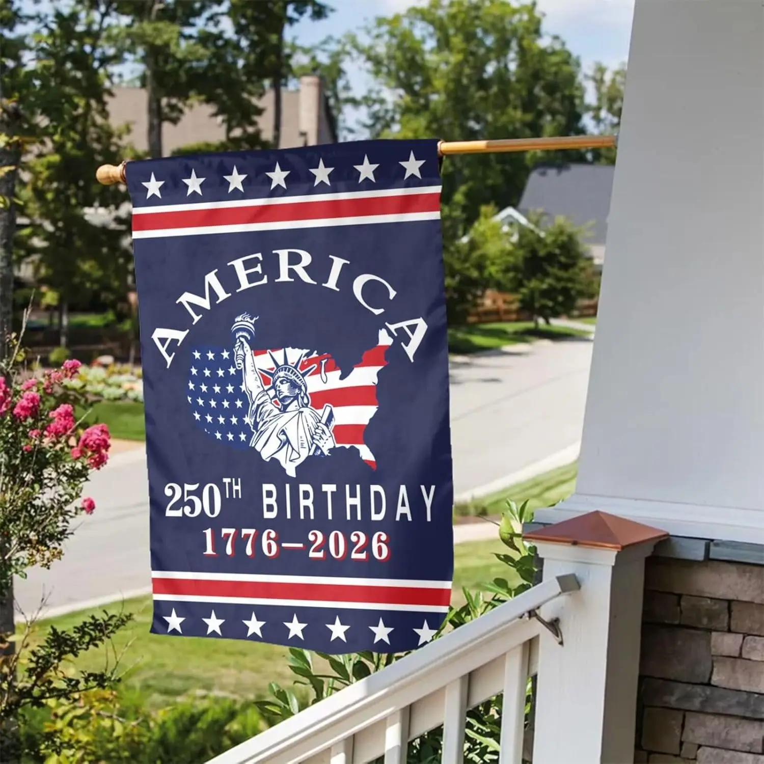 Celebrating 250 Years of USA Freedom Garden Flag 12x18 Inch 1776-2026 Patriotic Garden Flags 4th of July Independence Day fo AAS