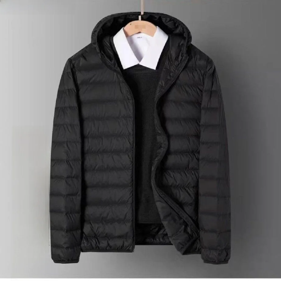 

New Lightweight Autumn Winter Hooded down Cotton Jaet Men's ort Casual Stand Collar Lightweight Men's Thin Outerwear Prom...