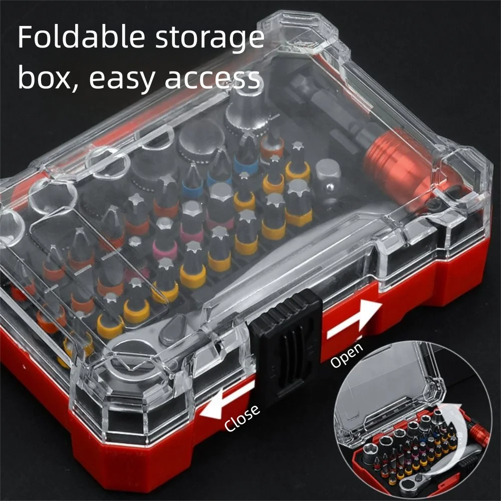 

Набор магнитных отверток с храповым механизмом, 38 шт., износостойкий противоскользящий ключ с храповым механизмом, универсальный промышленный класс