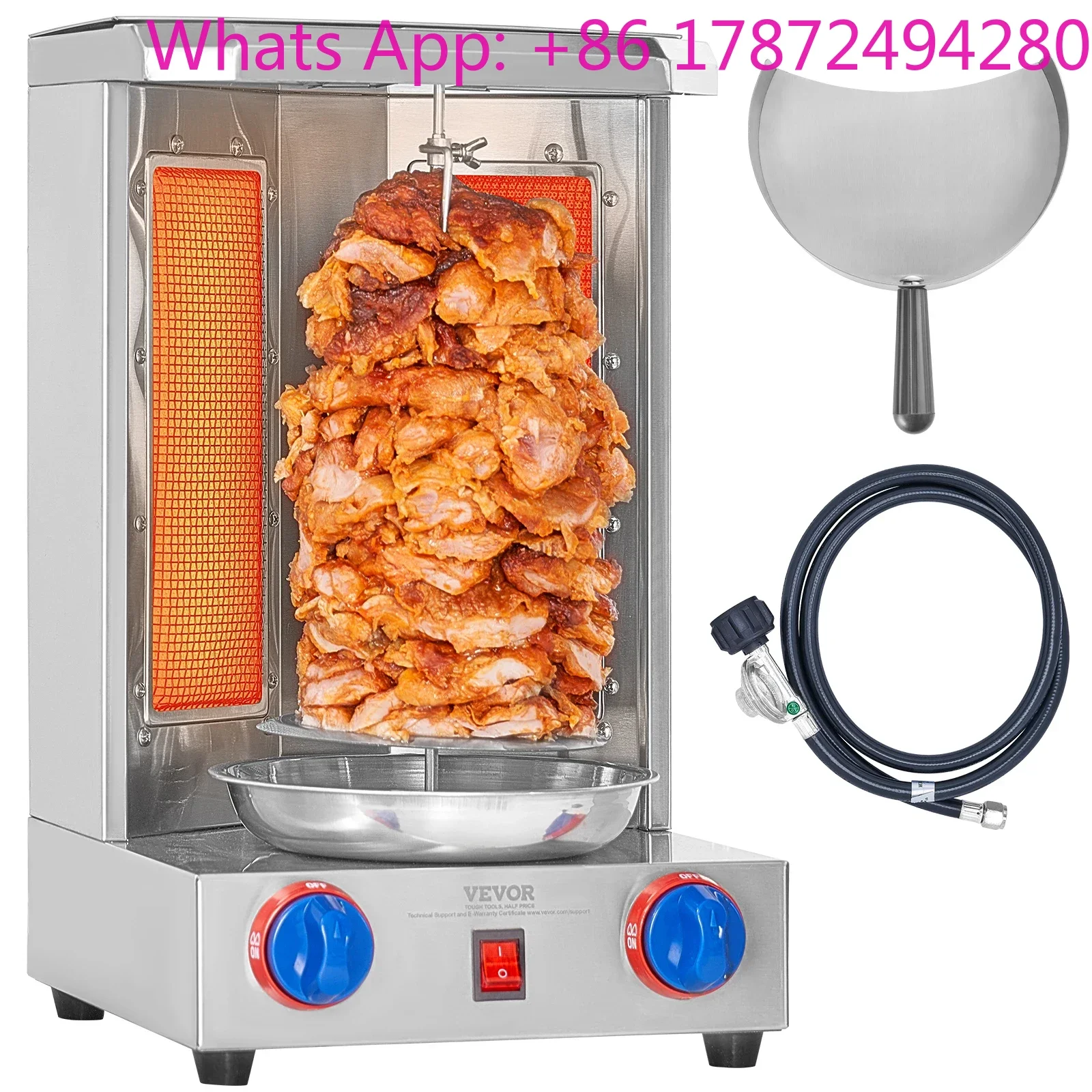 Shawarma Grill Machine13 lbs Chicken Shawarma Cooker Vertical Broiler Gyro Rotisserie Oven Doner Kebab for Home