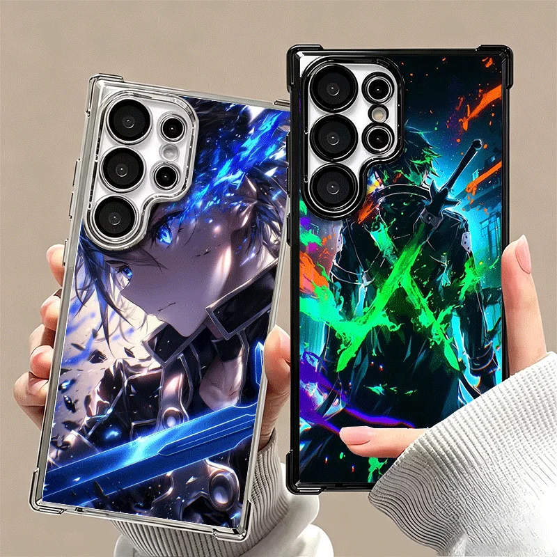 Sword Art Online Kirito Soft Phone Case For Samsung Galaxy S26 Ultra S25 Edge S24 FE S23 Plus S22 S21 + S20 Plating Anti-Fall Fu