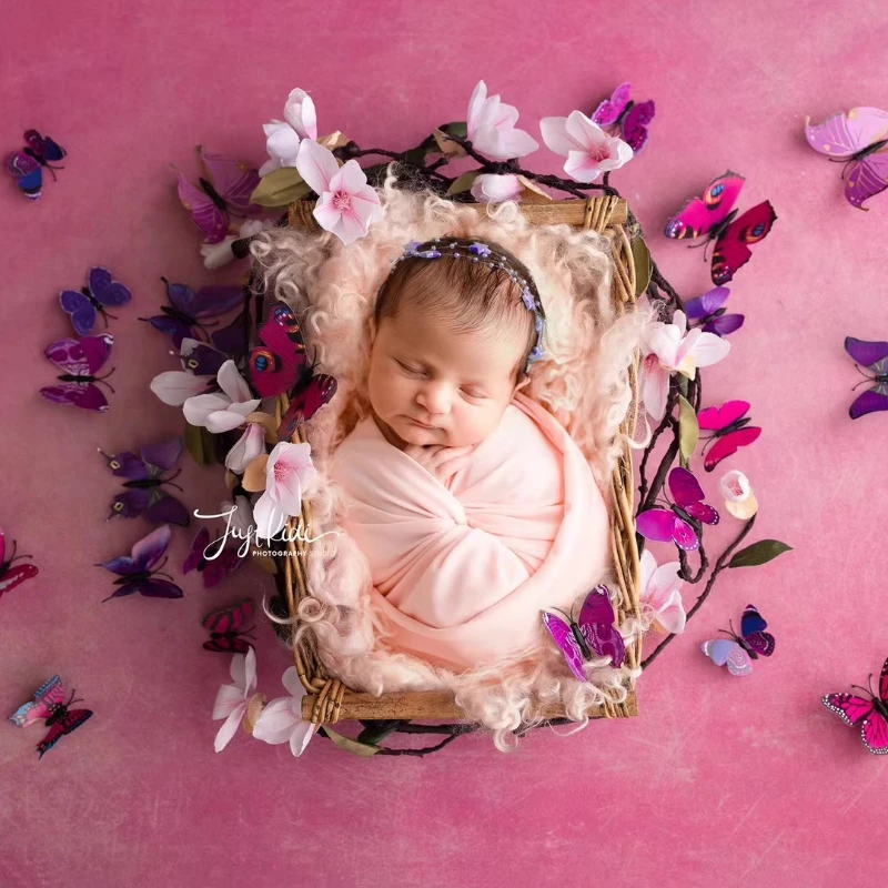 

Newborn Photography Props Baby Accessories 3d Butterfly Posing Pillow Headband Set Butterflies Decoration for Studio Photoshoot