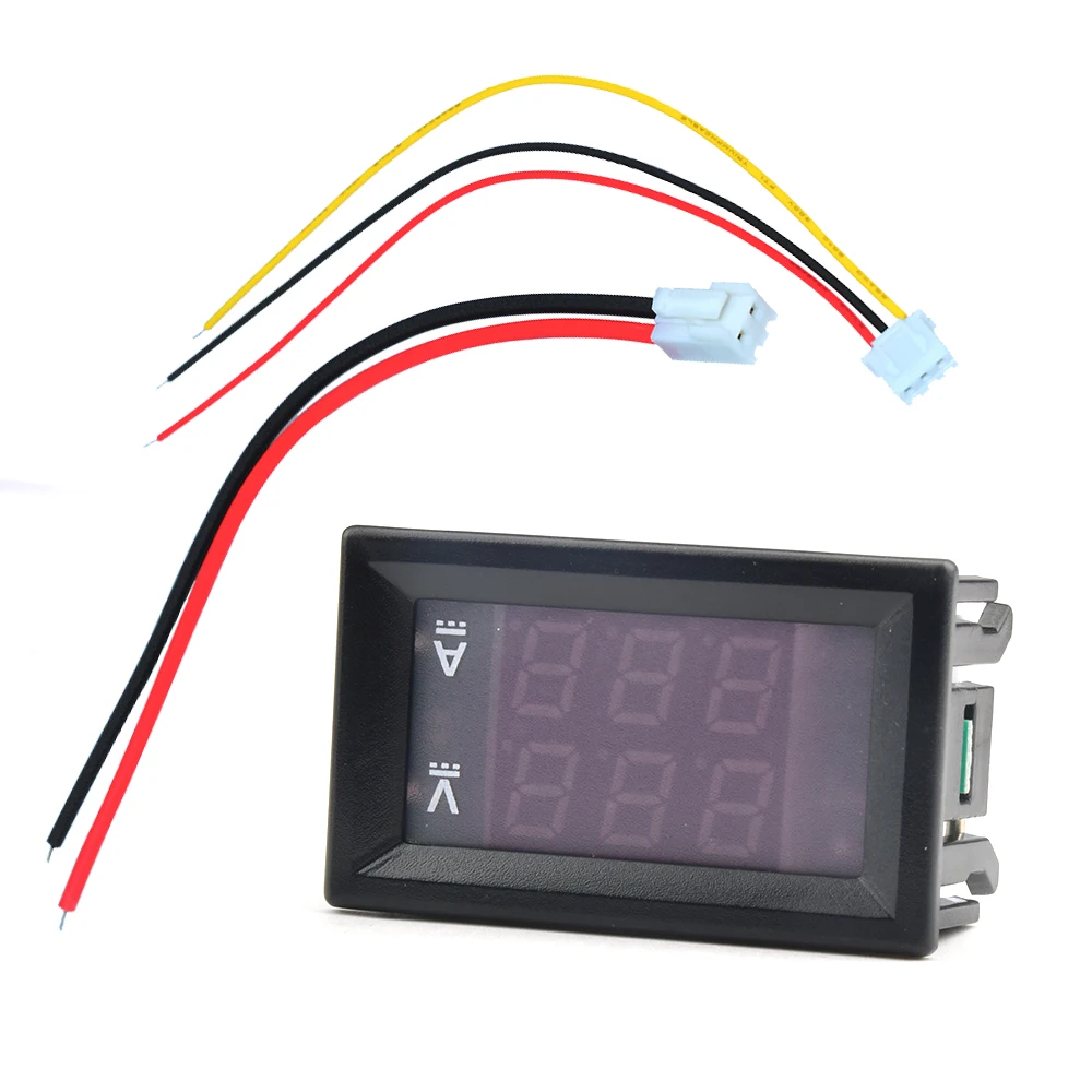 Voltmètre numérique ampèremètre DC 4-30V DC 100V 10A, testeur de tension et de courant, double panneau d'affichage LED avec câble de connexion