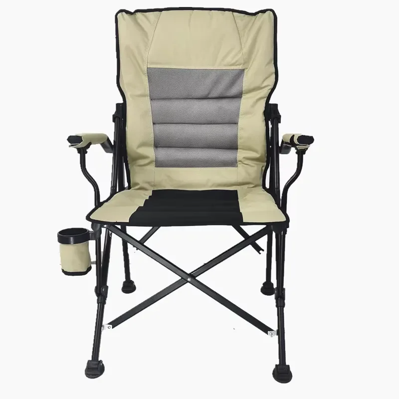 Oversized Folding Beach Chair Ultra Thick High Back Adjustable Recliner Outdoor Leisure Camping Portable Seat