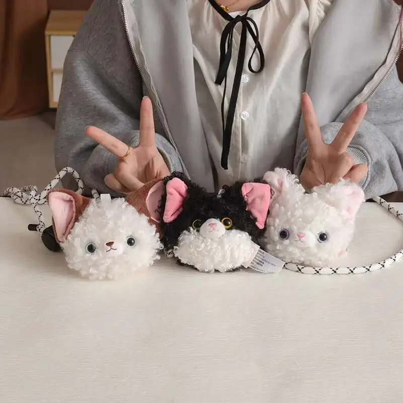 15cm Devon Cat Plush Coin Purse Messenger Bag Shoulder Bag Mobile Phone Back Clip Exquisite Gift Sweet Gift For Girls And Ladies