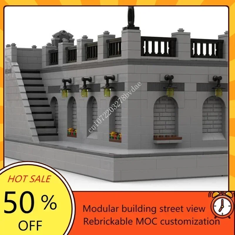 Promenada parisina Modular MOC vista de calle creativa modelo rompecabezas personalizados arquitectura DIY educación ensamblaje modelo juguetes regalos