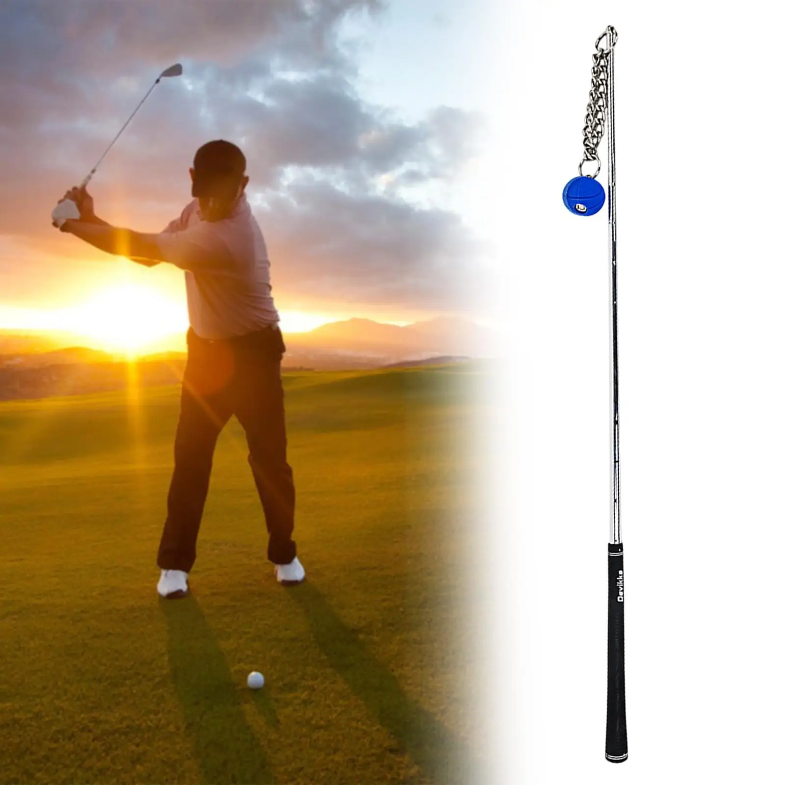 

Golf Swing Trainer Aid Training Aid Portable Comfortable Grip Golf Attachment Equipment for Practice Hitting