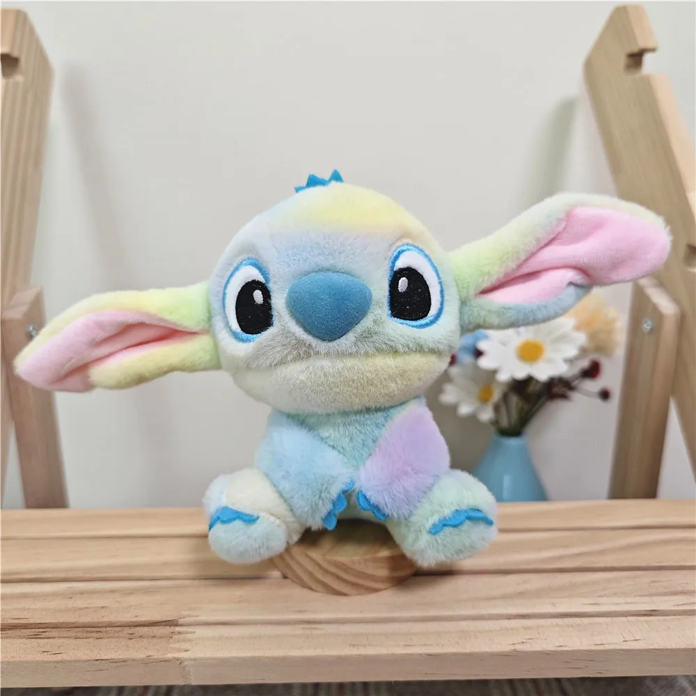 Disney Stitch brelok do kluczy z ozdobą uroczy Lilo & Stitch wisiorek pluszowa zabawka tęczowa kolorowa torba brelok do kluczy z ozdobą lalka prezent