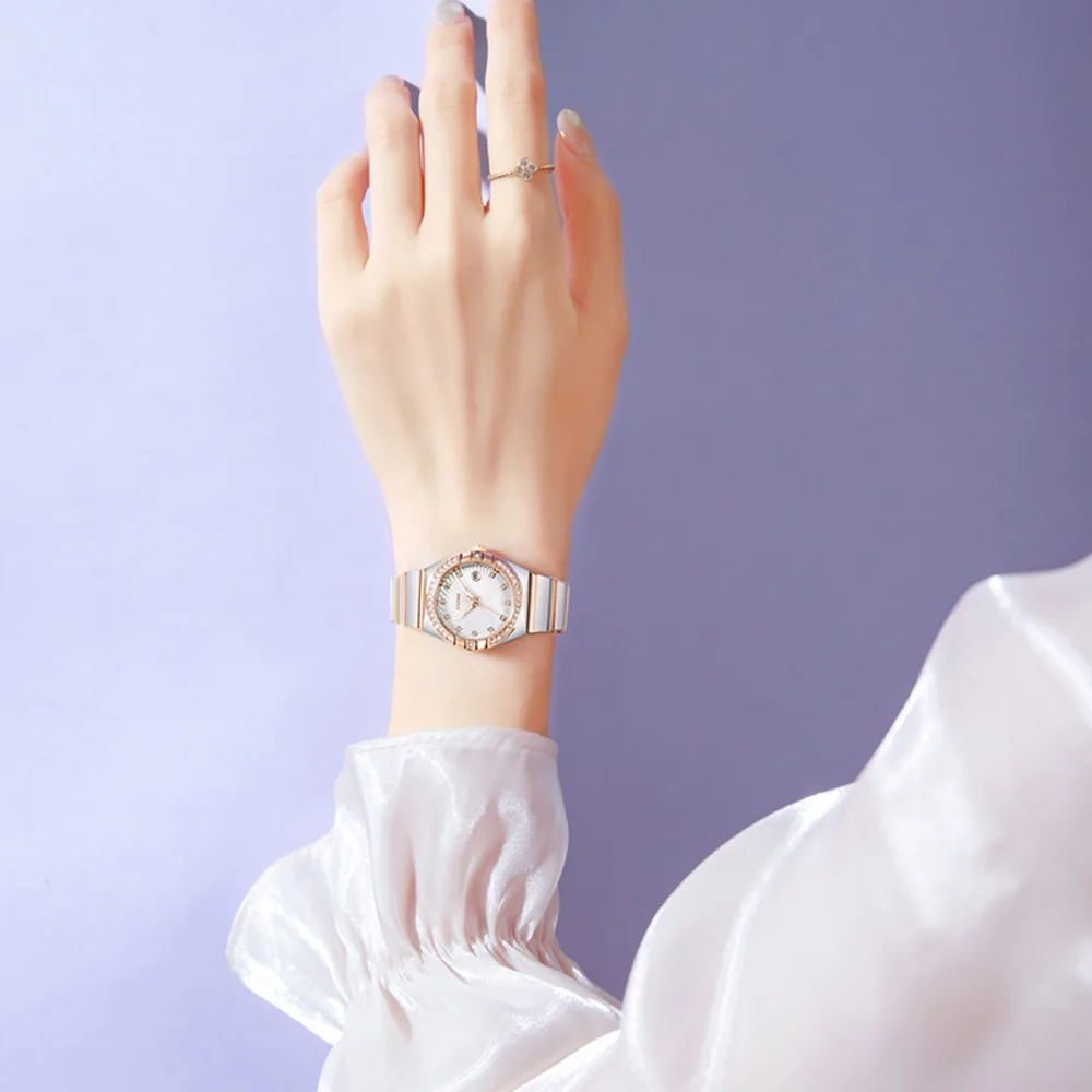 DOM Ladies Casual Quartz Unique Fashion Ultra-thin Craft Simple Exquisite Watch Steel Watch For Women Life Waterproofing