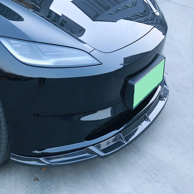 Front Bumper Lip Chin Diffuser Body Kit Spoiler Deflector Tuning Accessories for Tesla Model 3 Highland 2024 Front Bumper Lip