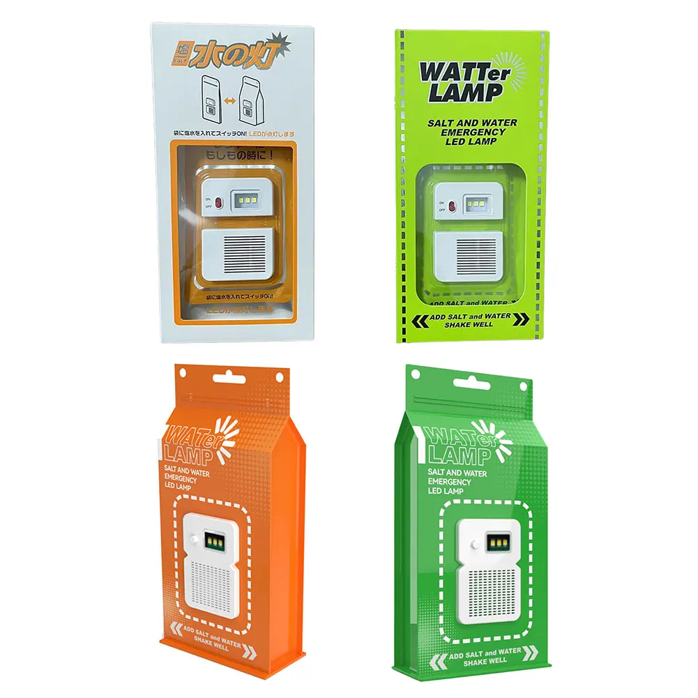 LED Salt Water Emergency Lamp Waterproof Portable Salt Water Lights Reusable Travel Supplies for Car Outdoor Beach