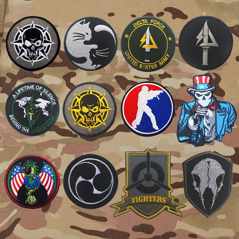 Parche militar de la Fuerza Especial de la Fuerza Delta, pegatinas de parche bordado de tela táctica para todos los supervivientes para ropa
