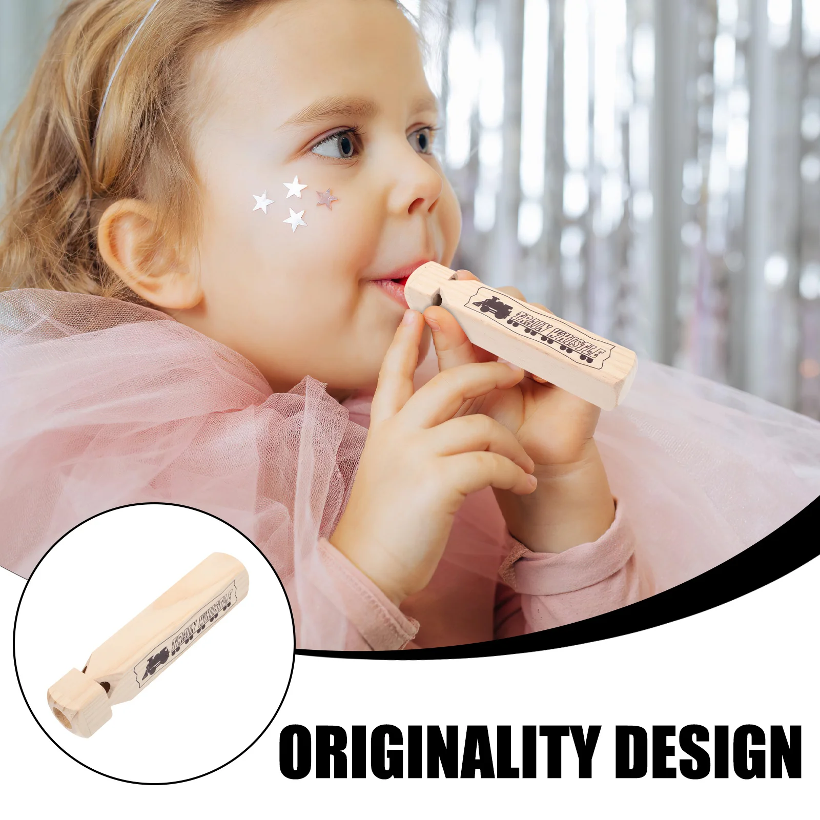 1 قطعة نمط القطار الخشبي صافرة الإبداعية الاطفال الحكم الصوت الطفل الرياح أداة مهرجان الحفلات الترفيه