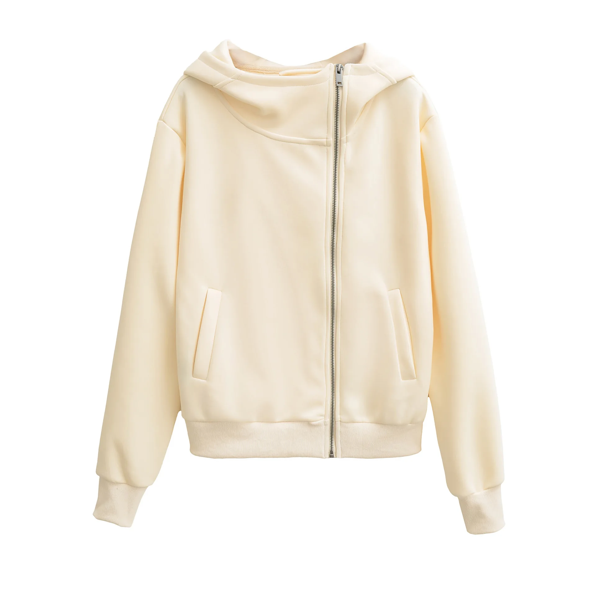 

Autumn Winter Hooded Zipper Sweatshirt For Women Slim Fit Versatile Slimming Design Turn-down Collar Fashion Style Cardigan BBA6