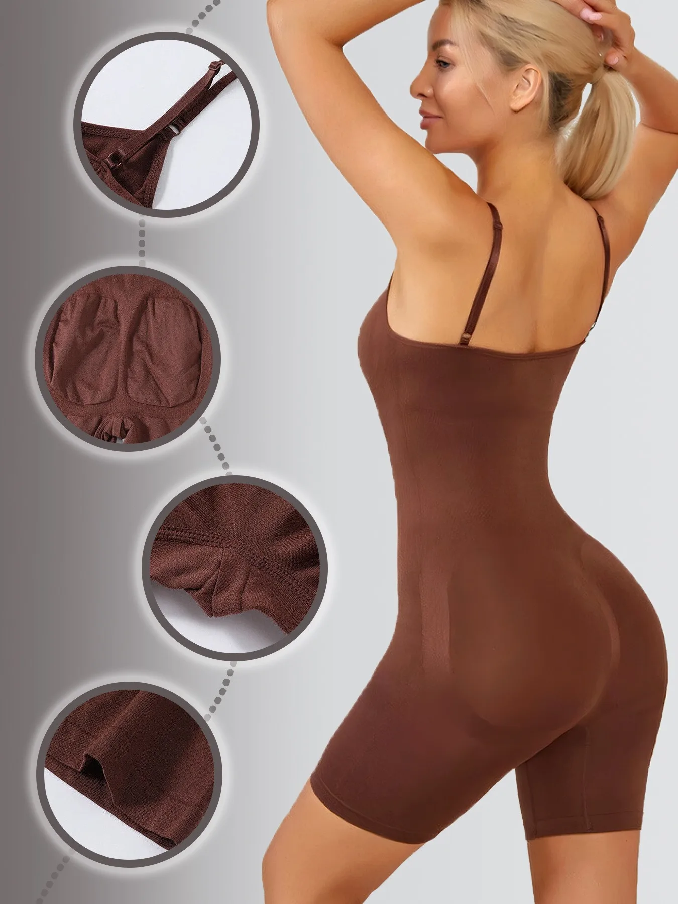 Women's Ultra-Soft Compression Bodysuit - Tummy Control Shaping Garment with Chest Uplift, Butt Lifter & Waist Slimmer